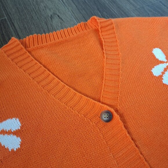 💙 Sweater Cardigan Oversized Floral Design Size L/XL Grandmacore Girly - Picture 6 of 8